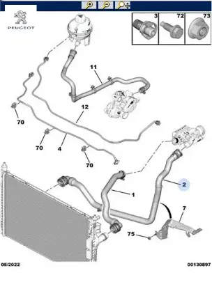 SU HORTUMU  308 II-508-3008-5008-PARTNER-RIFTER-BERLINGO-C4 PCS-C5 AIRCROSS DV5 resmi