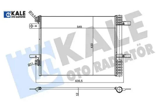 KLİMA RADYATÖRÜ 5008 16->3008 16->308 14->C4 13->1.6-2.0 BLUEHDI AL/BRZ 533X430.1X12 resmi